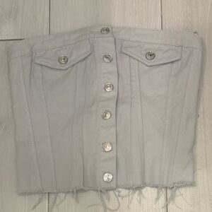 Zara Silver Button Detail Top